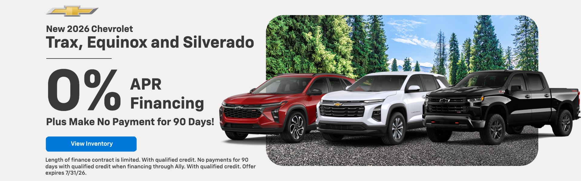 New 2026 Chevy Trax, Equinox and Silverado