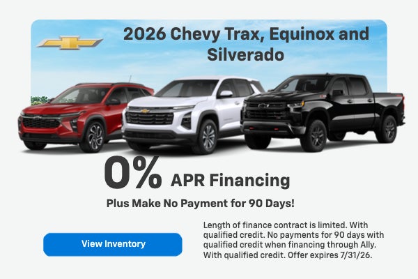 New 2026 Chevy Trax, Equinox and Silverado