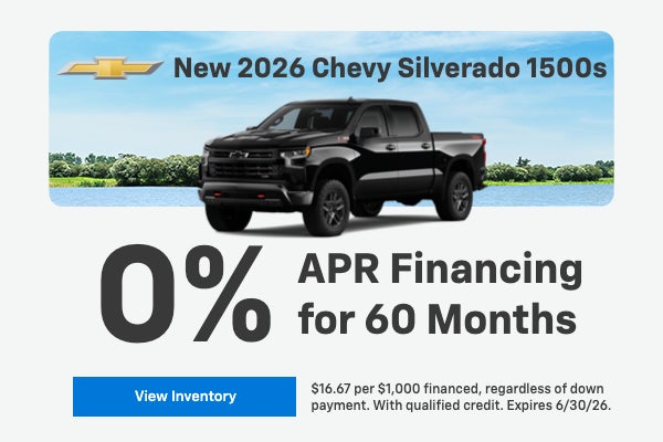 New 2026 Chevy Silverado 1500s